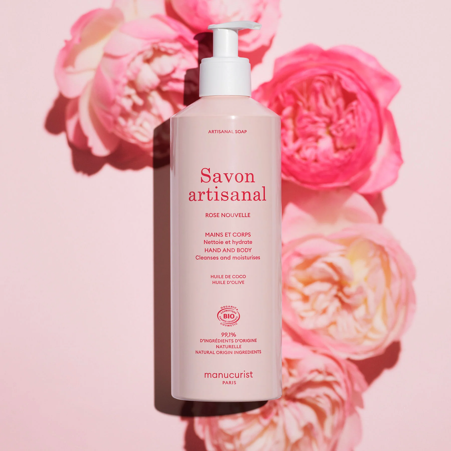 Rose Nouvelle Artisan Soap - Cosmos Organic - 500ml